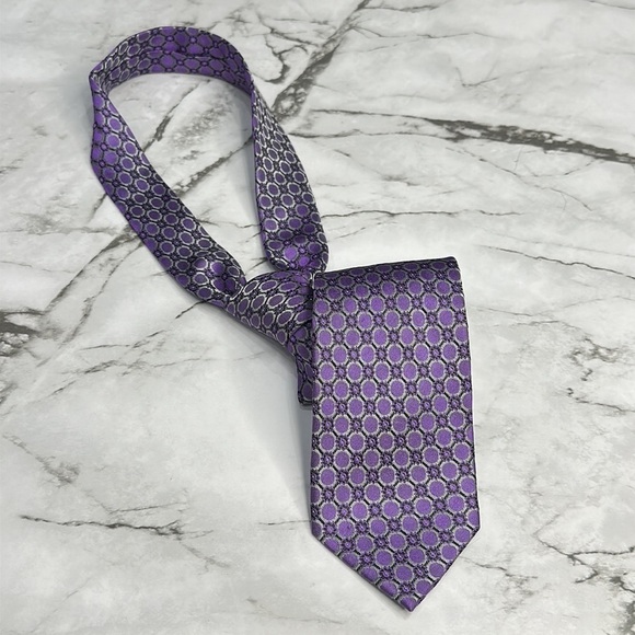 Karako Collection Men’s 100% Silk Hand Made Tie Purple - Picture 4 of 6